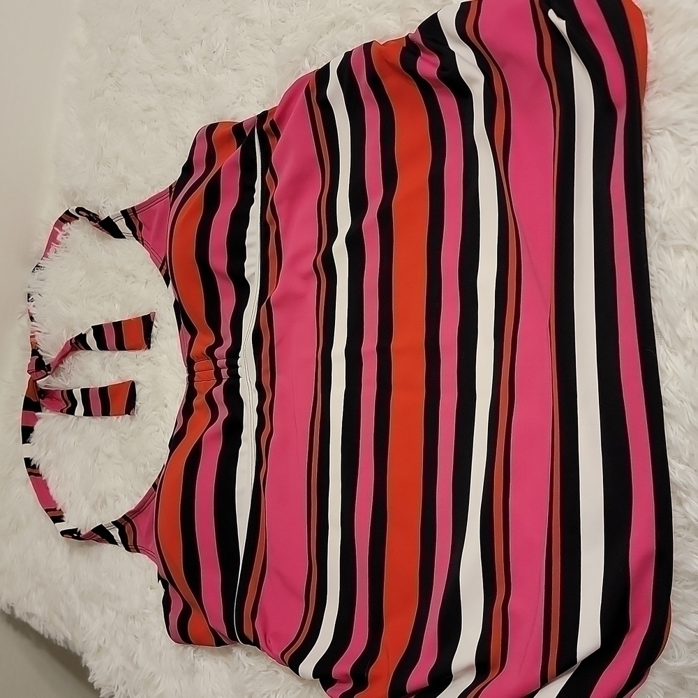𝅺OH Baby by Motherhood maternity colorful striped halter tankini size 14 - Picture 7 of 10